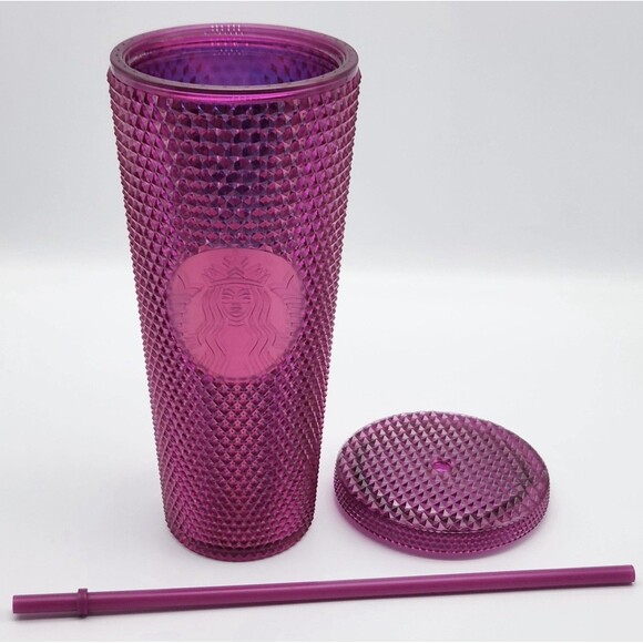 Starbucks Other - Starbucks 2022 Holiday Sangria Berry Pink Studded Bling Tumbler 24oz Venti Matte